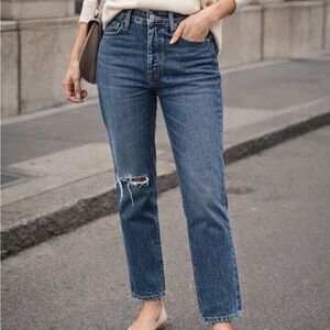 Citizens of Humanity Straight Leg Jeans Medium Wash Ankle Length Size 27 EUC